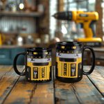 Mug Gobelet Personnalisé avec Nom Motif Outil Électrique Cadeau d'Anniversaire Fête des Pères pour Machiniste Mécanicien Réparateur Homme