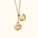 Personalizado grabado doble corazón cenizas urna colgante collar con nombre cremación funeral joyería recuerdo conmemorativo regalo para las mujeres