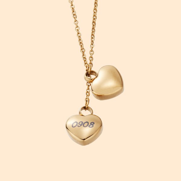 Personalizado grabado doble corazón cenizas urna colgante collar con nombre cremación funeral joyería recuerdo conmemorativo regalo para las mujeres