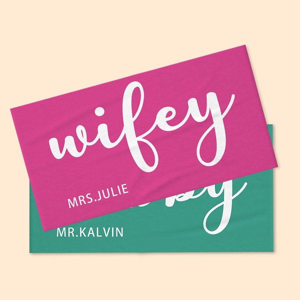 Personalizada Esposa Marido Super Absorbente Secado Rápido Toalla de Playa con Nombre Set de 2 Multicolor Disponible Luna de Miel Verano Vacaciones Re