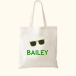 Personalised Beach Fun Sunglasses Coconut Palm Canvas Tote Bag with Name Large Capacity Travel Vacation Gift for Women