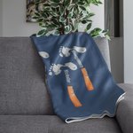 Personalized We Love Building Memories Blanket with Hammer Footprint Father's Day Birthday Gift for Dad Grandpa
