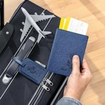 Personalized Birth Flower Leather Passport Holder and Luggage Tag with Name Birthday Gift for Travel Lovers Friends