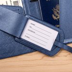 Personalized Birth Flower Leather Passport Holder and Luggage Tag with Name Birthday Gift for Travel Lovers Friends