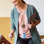 Cordino per badge identificativo personalizzato con stampa a zampa e perline con nappe Regalo di apprezzamento per l'insegnante amante degli animali domestici