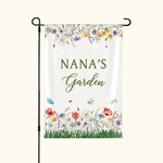 Personalisierte Frühling Blume Schmetterling Garten Flagge mit Text Hof Veranda Dekoration Urlaub Geschenk für Mama Oma Gartenarbeit Liebhaber