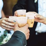 Personalised Bohemia Frosted Plastic Water Cup Set of 10 Wedding Gift
