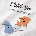 Torchon 100% Coton Personnalisé avec Noms Serviette de Thé Carte à Longue Distance Cadeau Graduation Amitié pour la Famille et les Amis