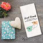 Torchon 100% Coton Personnalisé avec Noms Serviette de Thé Carte à Longue Distance Cadeau Graduation Amitié pour la Famille et les Amis