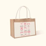 Personalized Coquette Bow Inspirational Blessed Words of Bible Tote Bag with Name Birthday Gift for Her