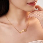 Personalisierte zierliche hebräischen Namen Halskette mit Geburt Blume Geburtstag jüdische Bat Mitzvah Geschenk für Frauen