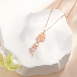 Personalisierte zierliche hebräischen Namen Halskette mit Geburt Blume Geburtstag jüdische Bat Mitzvah Geschenk für Frauen