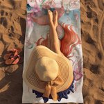 Personalised Sea World Cute Mermaid Super Absorbent Quick Dry Beach Towel with Name Beach Vacation Accessories Gift for Her
