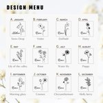 Personalized Birth Flower Leather Passport Holder and Luggage Tag with Name Birthday Gift for Travel Lovers Friends