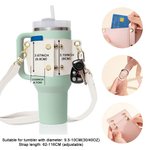 Personalized Floral Pattern Birth Flower Water Bottle Carrier Bag Pouch for 40oz Stanley Tumbler with Adjustable Strap Birthday Gift for Her