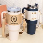 Sac de Bouteille avec Sangle Réglable Personnalisé avec Fleur de Naissance et Nom Manchon Bouteille 40oz Tumbler Cadeau d'Anniversaire pour Elle