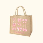Personalisierte In meinem Ballett Era Coquette Bogen Jute Tote Tasche mit Text große Kapazität Geburtstag Geschenk für sie