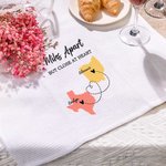 Torchon 100% Coton Personnalisé avec Noms Serviette de Thé Carte à Longue Distance Cadeau Graduation Amitié pour la Famille et les Amis