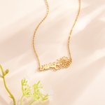 Personalisierte zierliche hebräischen Namen Halskette mit Geburt Blume Geburtstag jüdische Bat Mitzvah Geschenk für Frauen