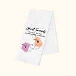 Torchon 100% Coton Personnalisé avec Noms Serviette de Thé Carte à Longue Distance Cadeau Graduation Amitié pour la Famille et les Amis