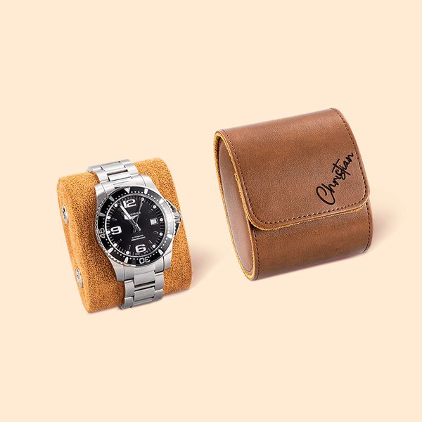 Estuche de viaje enrollable personalizado para relojes portátil con monograma de 1 a 3 ranuras regalo de boda y Día del Padre para hombres y padrinos