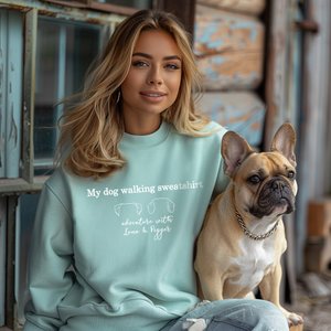 Personalized My Dog Walking 1-3 Dog Ear Outlines Multicolour T-Shirt Sweatshirt Hoodie with Names Birthday Gift for Pet Lover
