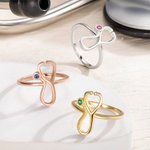 Personalized Stethoscope Design Sterling Silver Ring with Birthstone Graduation Nurse Week Gift for Nurse Doctor Medical Staff