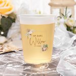 Personalised Bohemia Frosted Plastic Water Cup Set of 10 Wedding Gift
