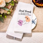 Torchon 100% Coton Personnalisé avec Noms Serviette de Thé Carte à Longue Distance Cadeau Graduation Amitié pour la Famille et les Amis