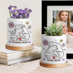 Vaso personalizzato per piante con 2-9 nomi e base in bambù Festa del papà Festa della mamma Regalo per la famiglia