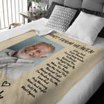 Personalized Multicolor Hugs From Heaven Soft Photo Blanket with Name Sympathy Memorial Gift for Loss of Loved One