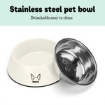 Personalizado doble desmontable Pet Bowl con perro gato Oreja Contorno Nombre Regalo de cumpleaños para el amante del animal doméstico