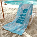 Serviette de Plage Multicolore à Séchage Rapide Personnalisée avec Nom Cadeau d'Anniversaire et des Vacances pour Elle