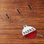 Spersonalizowany akrylowy brelok do kluczy Papa's Keeper z 1-4 rybami i imionami Urodzinowy prezent na Dzień Ojca dla taty, dziadka i miłośników wędkarstwa