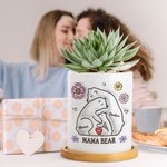 Vaso personalizzato per piante con 2-9 nomi e base in bambù Festa del papà Festa della mamma Regalo per la famiglia