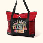 Personalisierte Teach Them Love Them Watch Them Grow Canvas Tote Bag mit Namen und Wildflower Pencil Design Teacher's Day Appreciation Geschenk für Lehrer