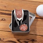 Personalized Stainless Steel Monogram Magnetic Divot Repair Tool Ball Marker Set Hat Clip with Case Father’s Day Birthday Gift for Golf Lover