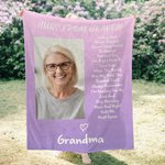 Personalized Multicolor Hugs From Heaven Soft Photo Blanket with Name Sympathy Memorial Gift for Loss of Loved One