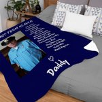 Personalized Multicolor Hugs From Heaven Soft Photo Blanket with Name Sympathy Memorial Gift for Loss of Loved One