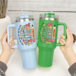 Vaso personalizado Wildflower 40oz con nombre Teach Them Love Them Watch Them Grow Back to School Appreciation Gift for Teacher