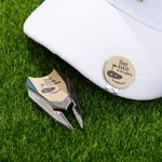 Personalized Stainless Steel Monogram Magnetic Divot Repair Tool Ball Marker Set Hat Clip with Case Father’s Day Birthday Gift for Golf Lover