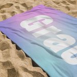 Serviette de Plage Multicolore à Séchage Rapide Personnalisée avec Nom Cadeau d'Anniversaire et des Vacances pour Elle