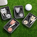 Personalized Stainless Steel Monogram Magnetic Divot Repair Tool Ball Marker Set Hat Clip with Case Father’s Day Birthday Gift for Golf Lover
