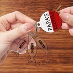 Spersonalizowany akrylowy brelok do kluczy Papa's Keeper z 1-4 rybami i imionami Urodzinowy prezent na Dzień Ojca dla taty, dziadka i miłośników wędkarstwa