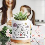 Vaso personalizzato per piante con 2-9 nomi e base in bambù Festa del papà Festa della mamma Regalo per la famiglia