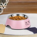 Personalizado doble desmontable Pet Bowl con perro gato Oreja Contorno Nombre Regalo de cumpleaños para el amante del animal doméstico