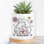 Vaso personalizzato per piante con 2-9 nomi e base in bambù Festa del papà Festa della mamma Regalo per la famiglia