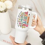 Vaso personalizado Wildflower 40oz con nombre Teach Them Love Them Watch Them Grow Back to School Appreciation Gift for Teacher