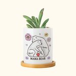 Vaso personalizzato per piante con 2-9 nomi e base in bambù Festa del papà Festa della mamma Regalo per la famiglia