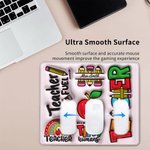 Gepersonaliseerde 3D Effect Apple Pencil Regenboog Teach Love Inspire Antislip Muismat met Naam Verjaardag Lerarendag Waardering Cadeau voor Leraar